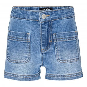 Molo Amanda Korte Broeken Meisje Light Blue Denim | NL0000394