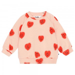 Molo Disc Sweatshirts Cardigans Meisje Red Hearts | NL0001407