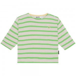 Molo Edarko T Shirts Tops Meisje Grass Stripe | NL0001440