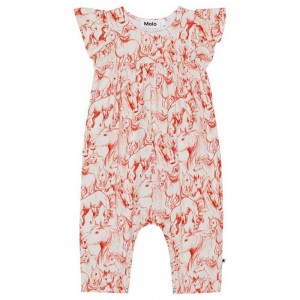 Molo Fifi Bodies Babysuits Meisje Red Horses | NL0001280