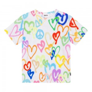 Molo Riley T Shirts Tops Jongen Variety Hearts | NL0000786