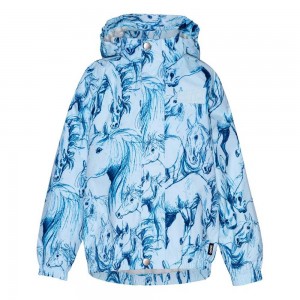 Molo Waiton Regenkleding Sky Blue Horses | NL0000070