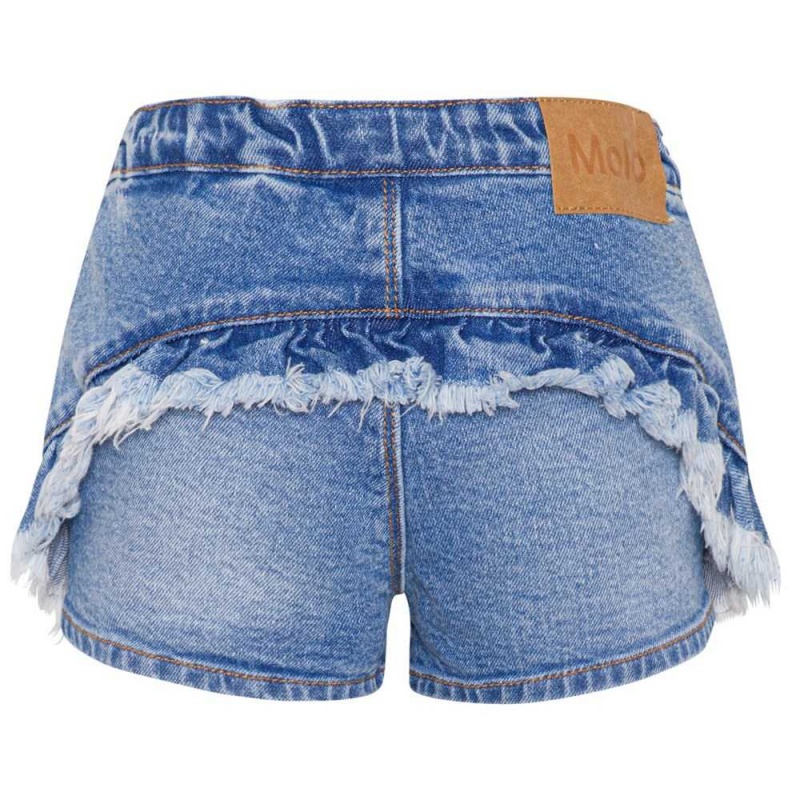 Molo Agnetha Korte Broeken Meisje Washed Denim Blue | NL0000414