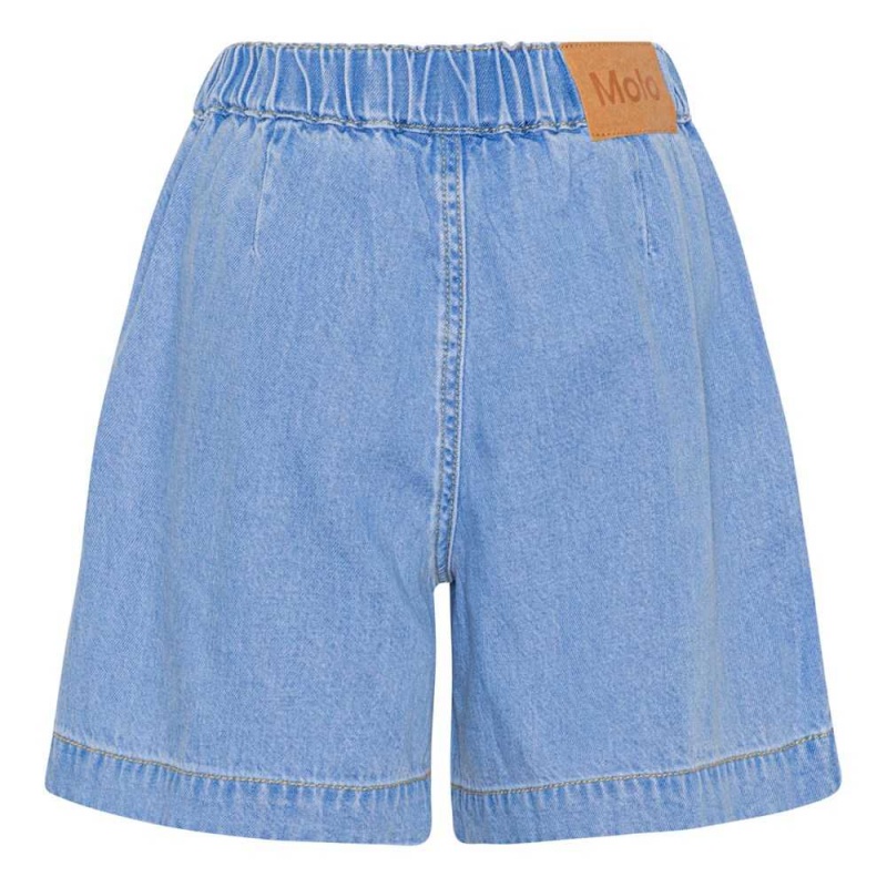 Molo Amari Korte Broeken Meisje Summer Wash Indigo | NL0000421