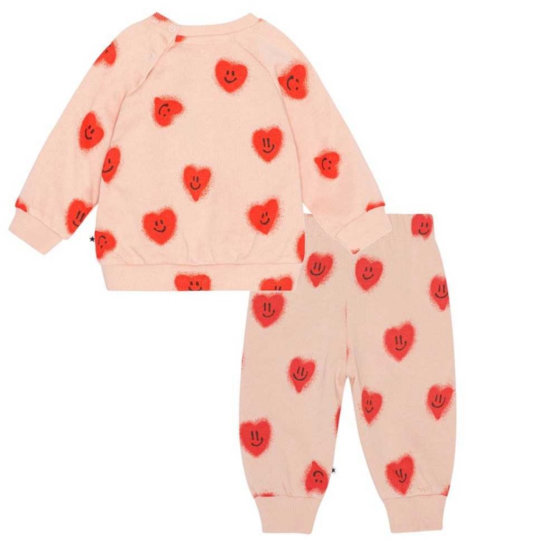 Molo Disc Set Sweatshirts Cardigans Meisje Red Hearts | NL0001408