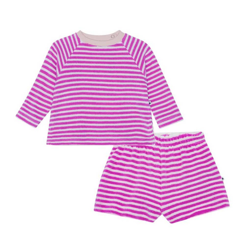 Molo Dora Set Sweatshirts Cardigans Meisje Purple Shell Stripe | NL0001399