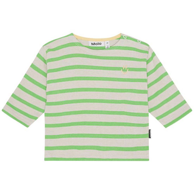 Molo Edarko T Shirts Tops Jongen Grass Stripe | NL0001422