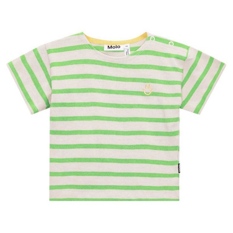 Molo Eivor T Shirts Tops Jongen Grass Stripe | NL0001424