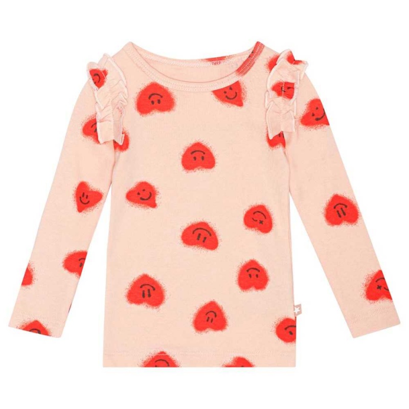 Molo Emma T Shirts Tops Meisje Red Hearts_ Jersey | NL0001449