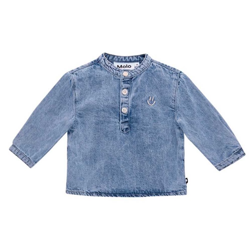 Molo Enoz T Shirts Tops Meisje Bleach Denim | NL0001446