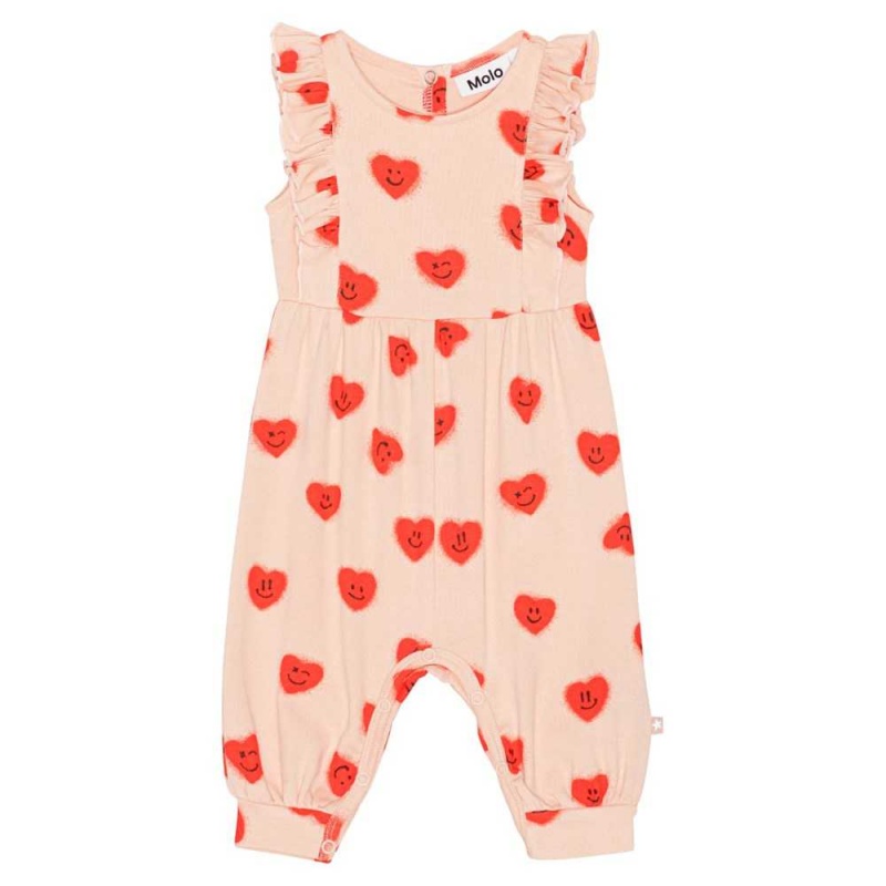 Molo Fallon Bodies Babysuits Meisje Red Hearts_ Jersey | NL0001283