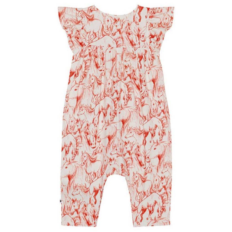 Molo Fifi Bodies Babysuits Meisje Red Horses | NL0001280