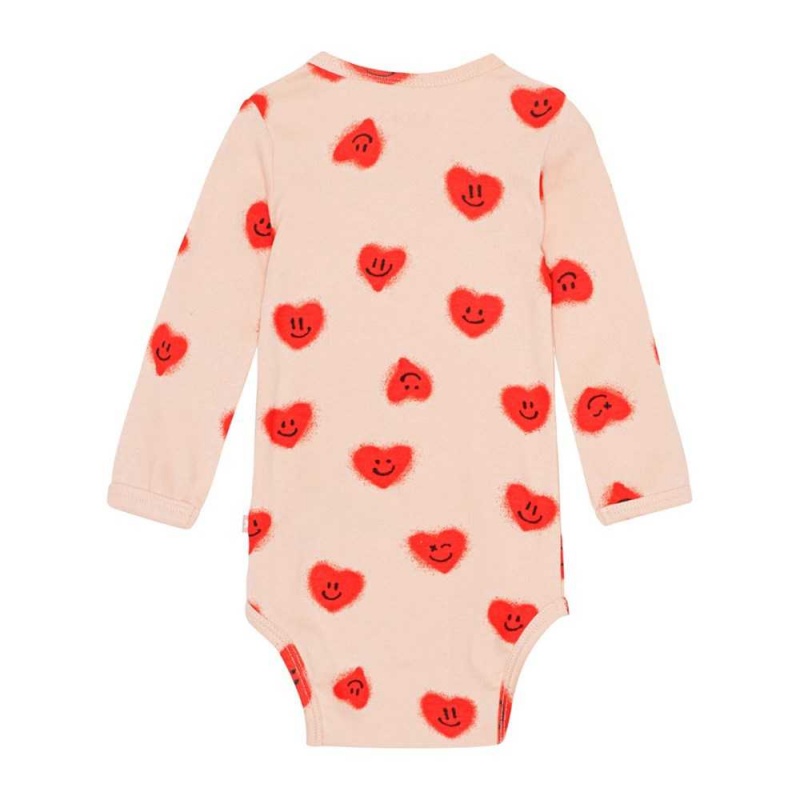 Molo Foss Bodies Babysuits Meisje Red Hearts_ Jersey | NL0001281