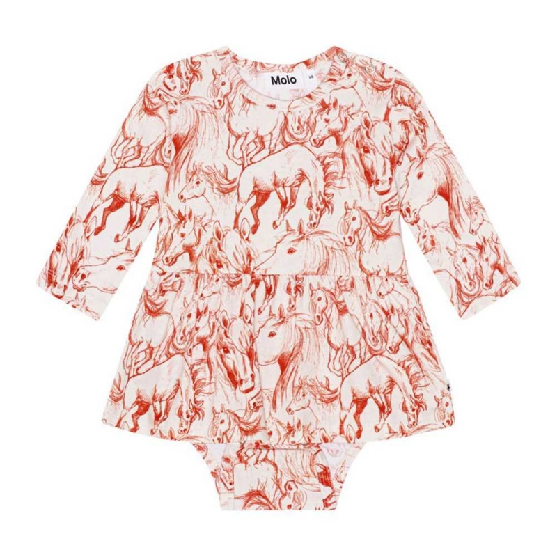 Molo Frances Bodies Babysuits Meisje Red Horses | NL0001279