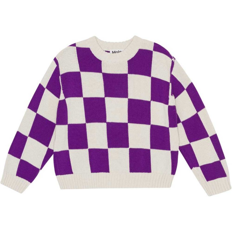 Molo Gertina Sweatshirts Cardigans Meisje Purple Shell Check | NL0000314