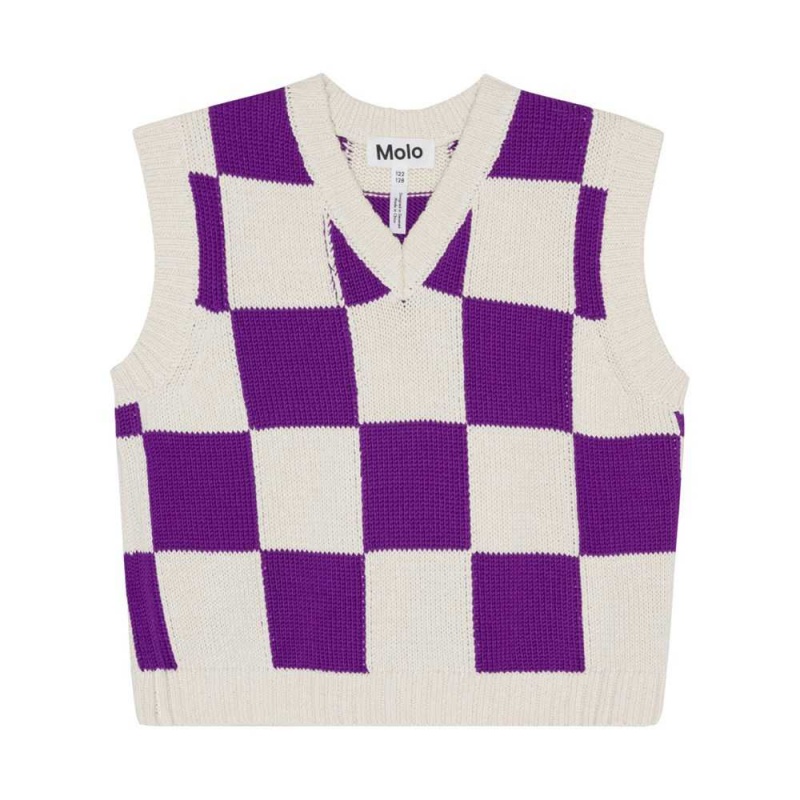 Molo Gitta Sweatshirts Cardigans Meisje Purple Shell Check | NL0000311