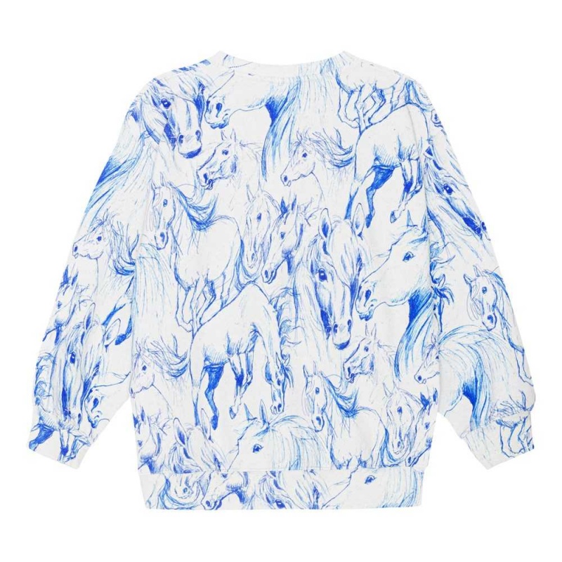 Molo Monti Sweatshirts Cardigans Meisje Blue Horses | NL0000480