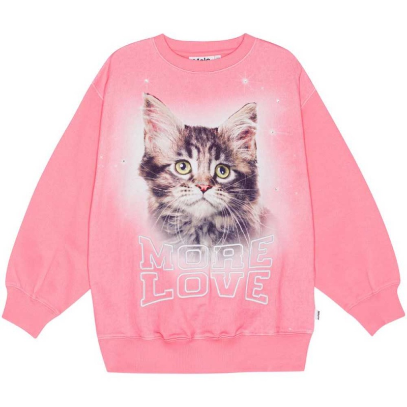 Molo Monti Sweatshirts Cardigans Meisje More Love Cat | NL0000479