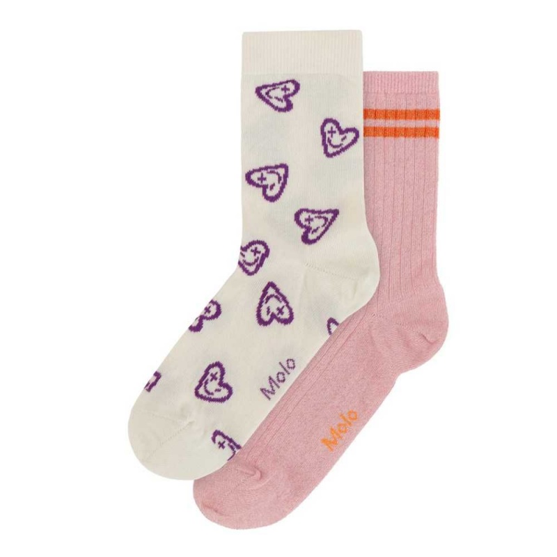 Molo Nomi Tights Socks Purple Hearts | NL0000981