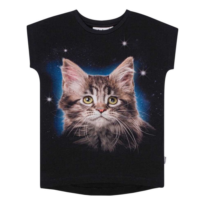 Molo Ragnhilde T Shirts Tops Meisje Space Cat | NL0000567