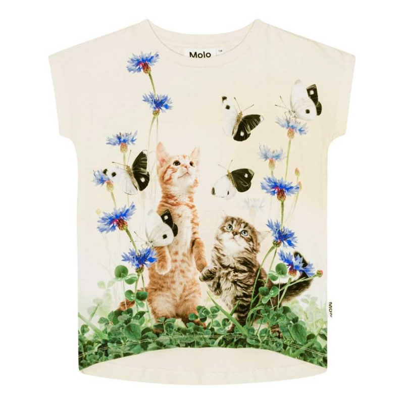 Molo Ragnhilde T Shirts Tops Meisje Yin Yang Kitten | NL0000569