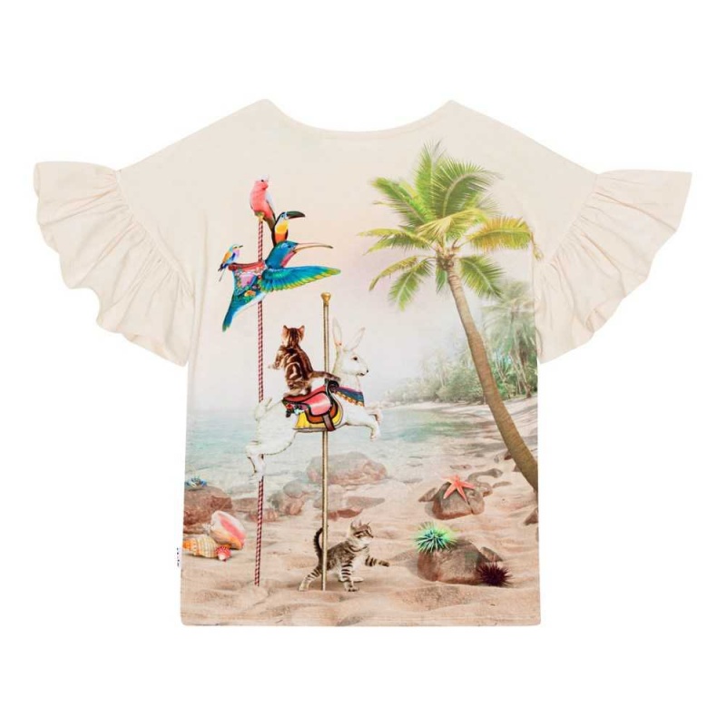 Molo Rayah T Shirts Tops Meisje Carousel Cats | NL0000496