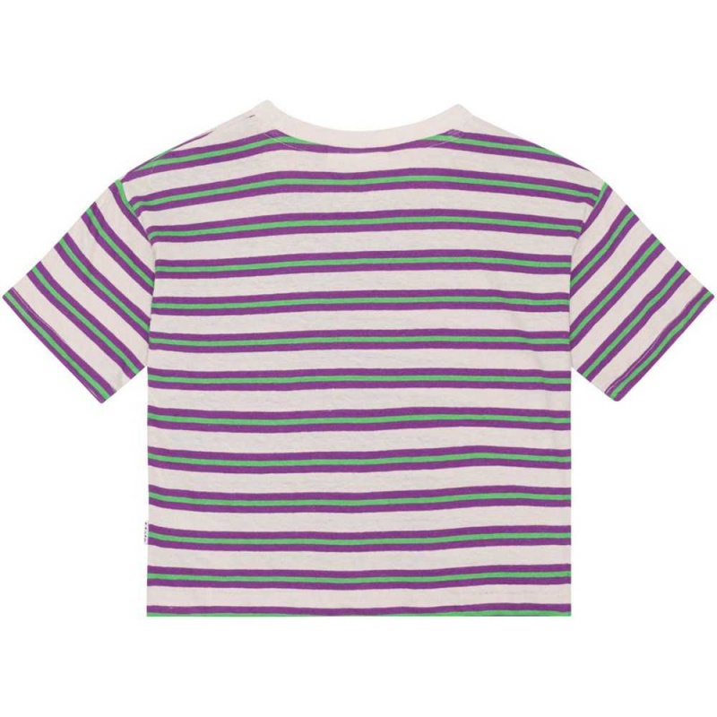 Molo Reinette T Shirts Tops Meisje Purple Green Stripe | NL0000531