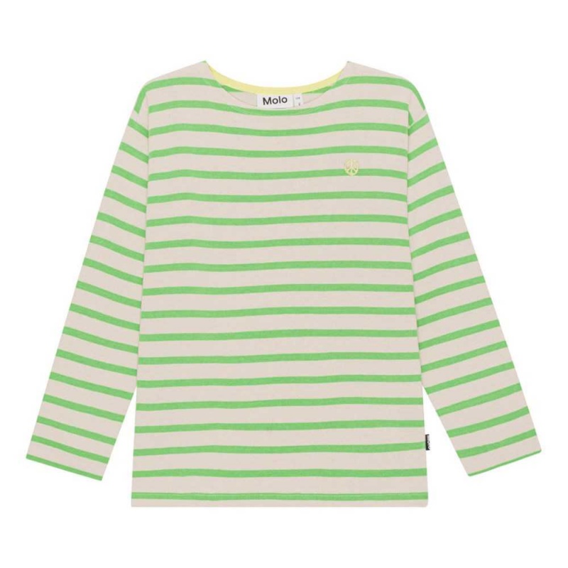 Molo Rilder T Shirts Tops Jongen Grass Stripe | NL0000833