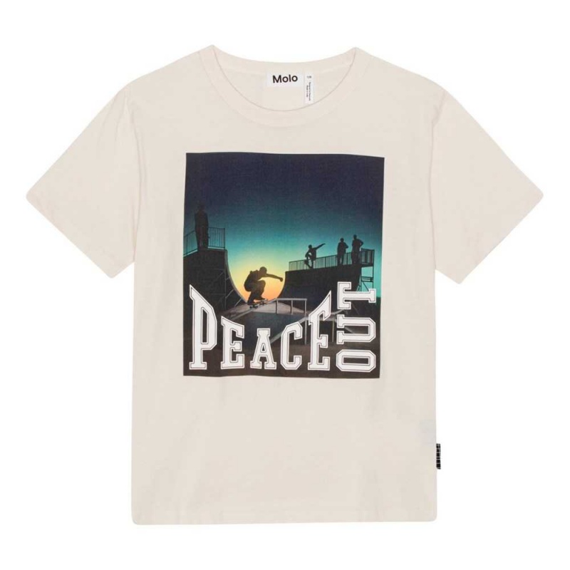 Molo Riley T Shirts Tops Jongen Peace Out Skate | NL0000822