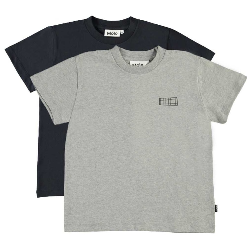 Molo Roxo 2-pack T Shirts Tops Meisje Navy Grey | NL0000595