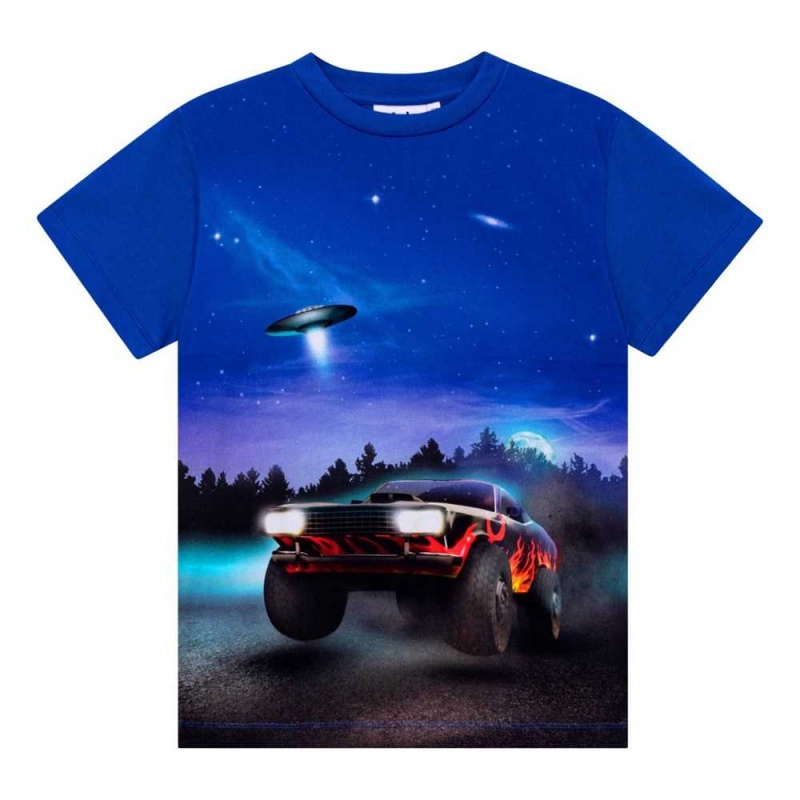 Molo Roxo T Shirts Tops Jongen UFO And Car | NL0000844